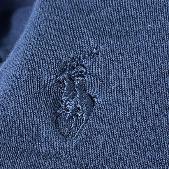 RALPH LAUREN SIZE XL navy blue cotton & lyocell t-shirt with embroidered logo - Picture 3 of 7